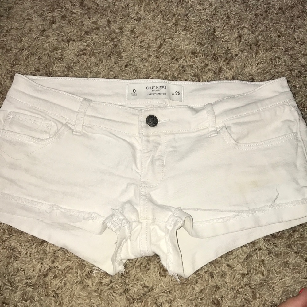 White denim shorts